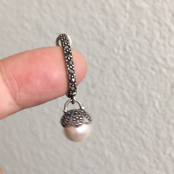 🖤Sterling silver and marcasite stones pendant - Picture 2 of 12